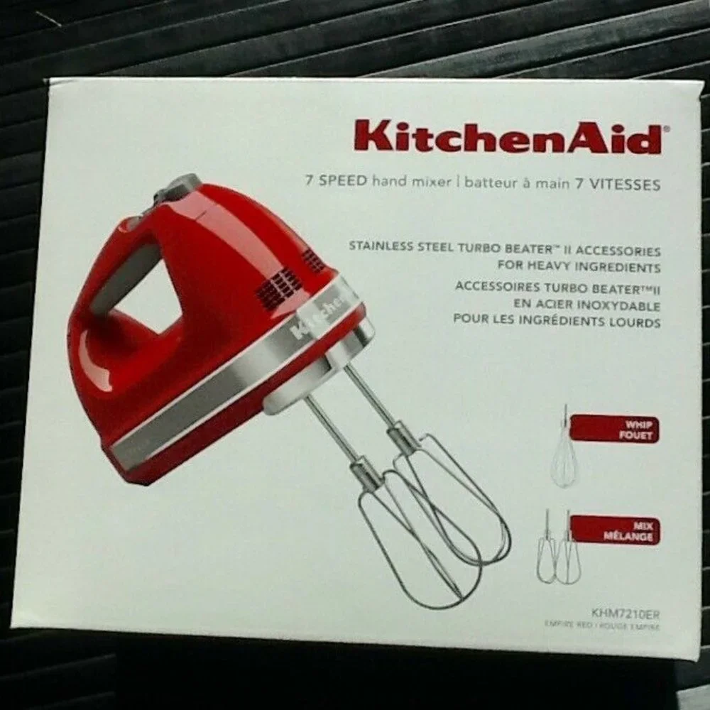 brand new EMPIRE RED KitchenAid Soft Start™ 7-Speed Hand Mixer - Model KHM7210ER